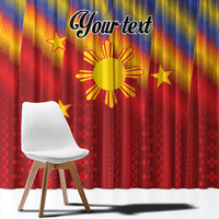 Personalized Philippines Eight Rays Sun Window Curtain Traditional Filipino Igorot Pattern Motif