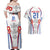 Custom England Women Football Couples Matching Off Shoulder Maxi Dress and Hawaiian Shirt Three Lions Go World Cup 2023 LT9 - Wonder Print Shop