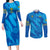 Sweden Women Football Couples Matching Long Sleeve Bodycon Dress and Long Sleeve Button Shirts Blagult World Cup 2023 LT9 - Wonder Print Shop