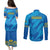 Sweden Women Football Couples Matching Puletasi Dress and Long Sleeve Button Shirts Blagult World Cup 2023 LT9 - Wonder Print Shop