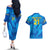 Custom Sweden Women Football Couples Matching Off The Shoulder Long Sleeve Dress and Hawaiian Shirt Blagult World Cup 2023 LT9 - Wonder Print Shop