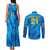 Custom Sweden Women Football Couples Matching Tank Maxi Dress and Long Sleeve Button Shirts Blagult World Cup 2023 LT9 - Wonder Print Shop