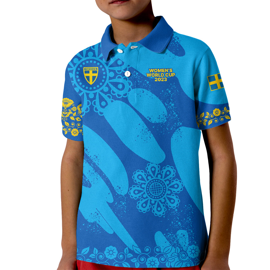 Custom Sweden Women Football Kid Polo Shirt Blagult World Cup 2023 - Wonder Print Shop