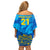 Custom Sweden Women Football Off Shoulder Short Dress Blagult World Cup 2023 - Wonder Print Shop