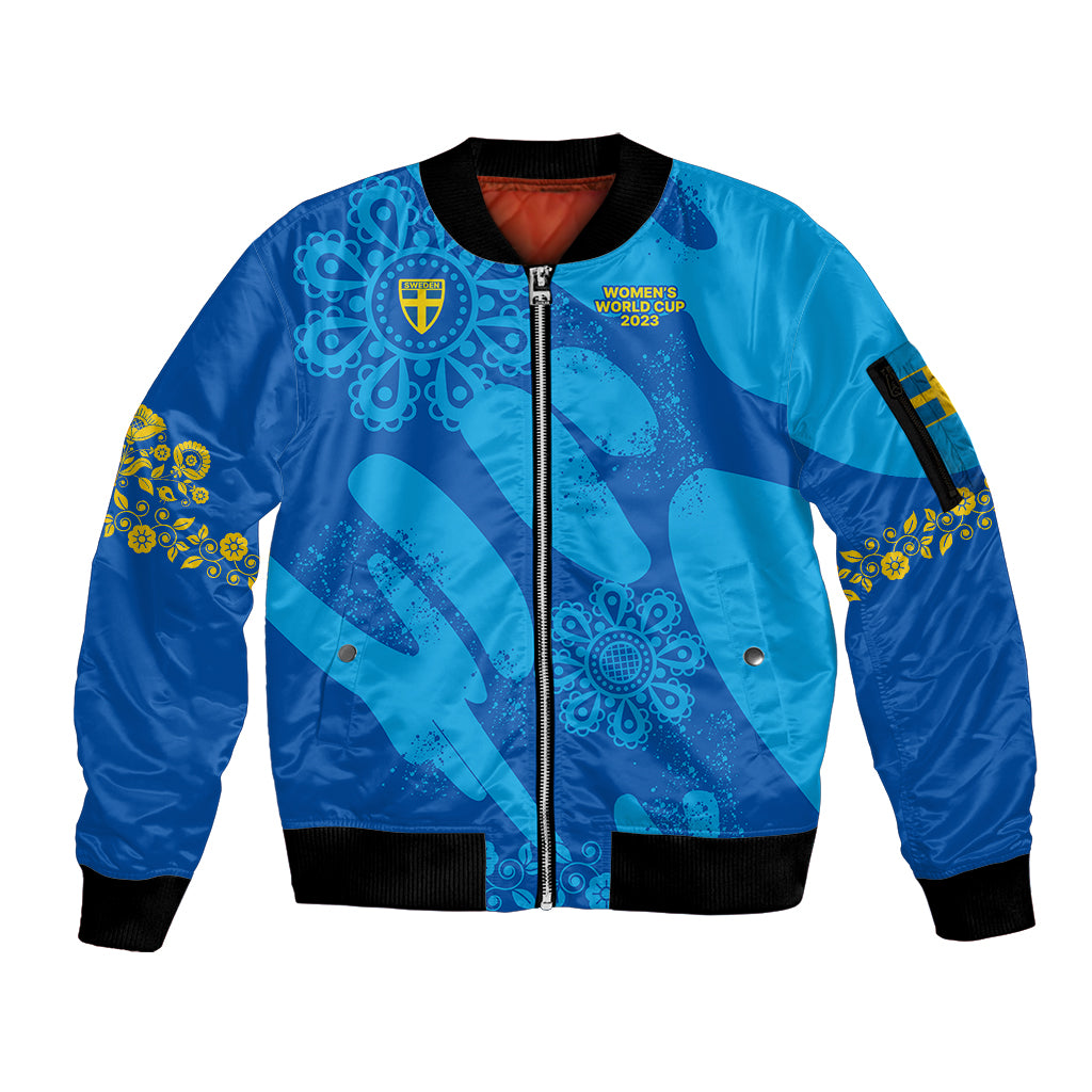 custom-sweden-women-football-sleeve-zip-bomber-jacket-blagult-world-cup-2023