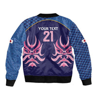 Twenty20 Japan Cricket Custom Sleeve Zip Bomber Jacket Retro Blue Version - Wonder Print Shop