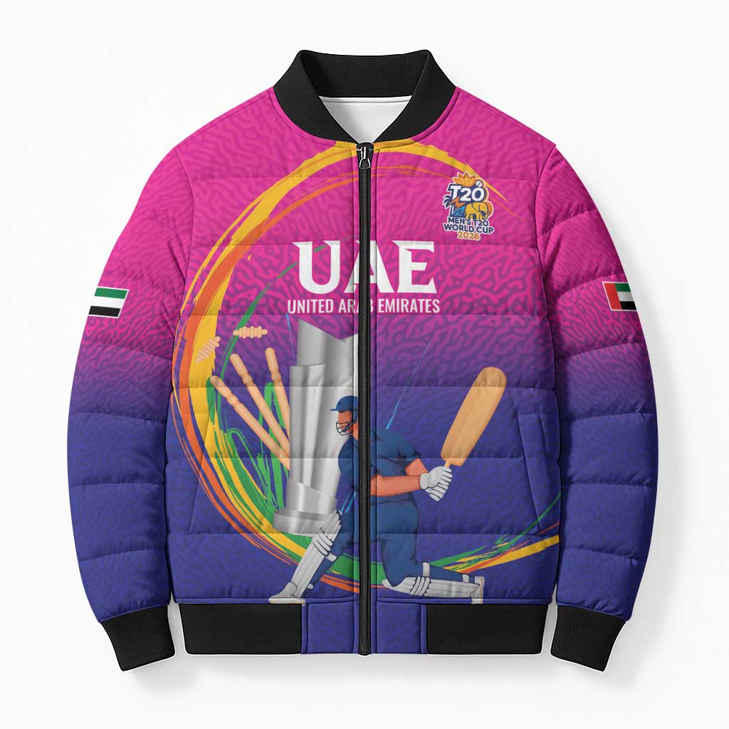 Custom Cricket UAE East Asia-Pacific Bomber Puffer Jacket United Arab Emirates Champions Pride - Wonder Print Shop