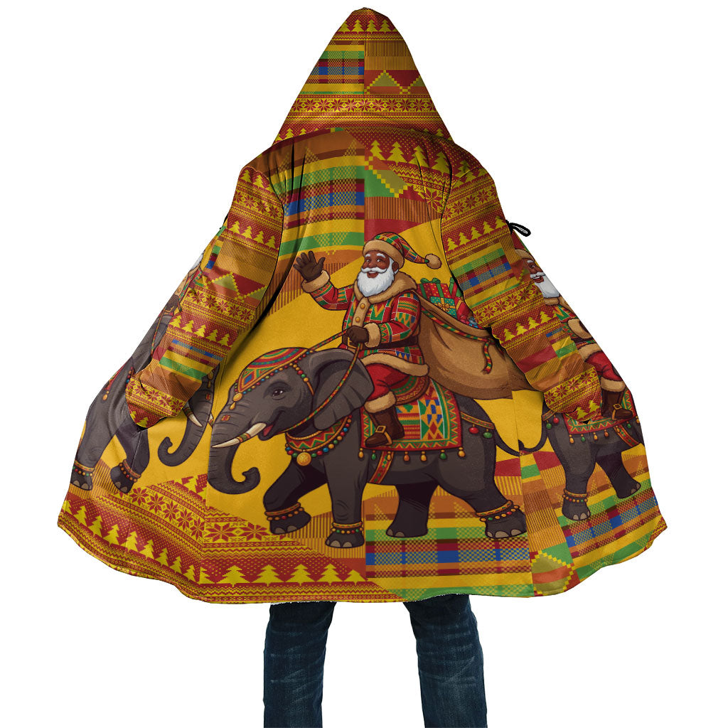 Ghana Christmas Santa African Elephant Cloak Kente Inspired Woven Geometric Blocks