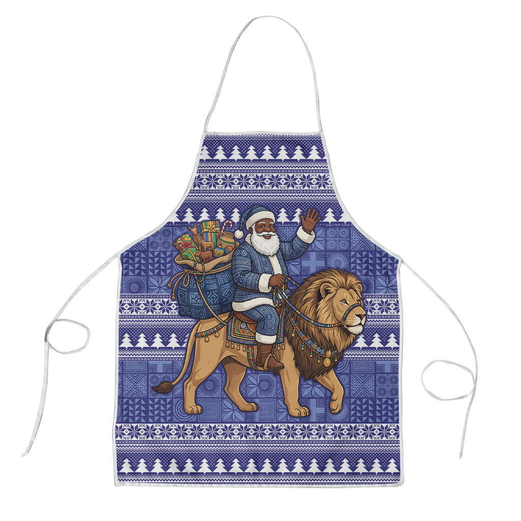 Nigeria Christmas Santa West African Lion Apron Adire Indigo Resist Dye Motifs