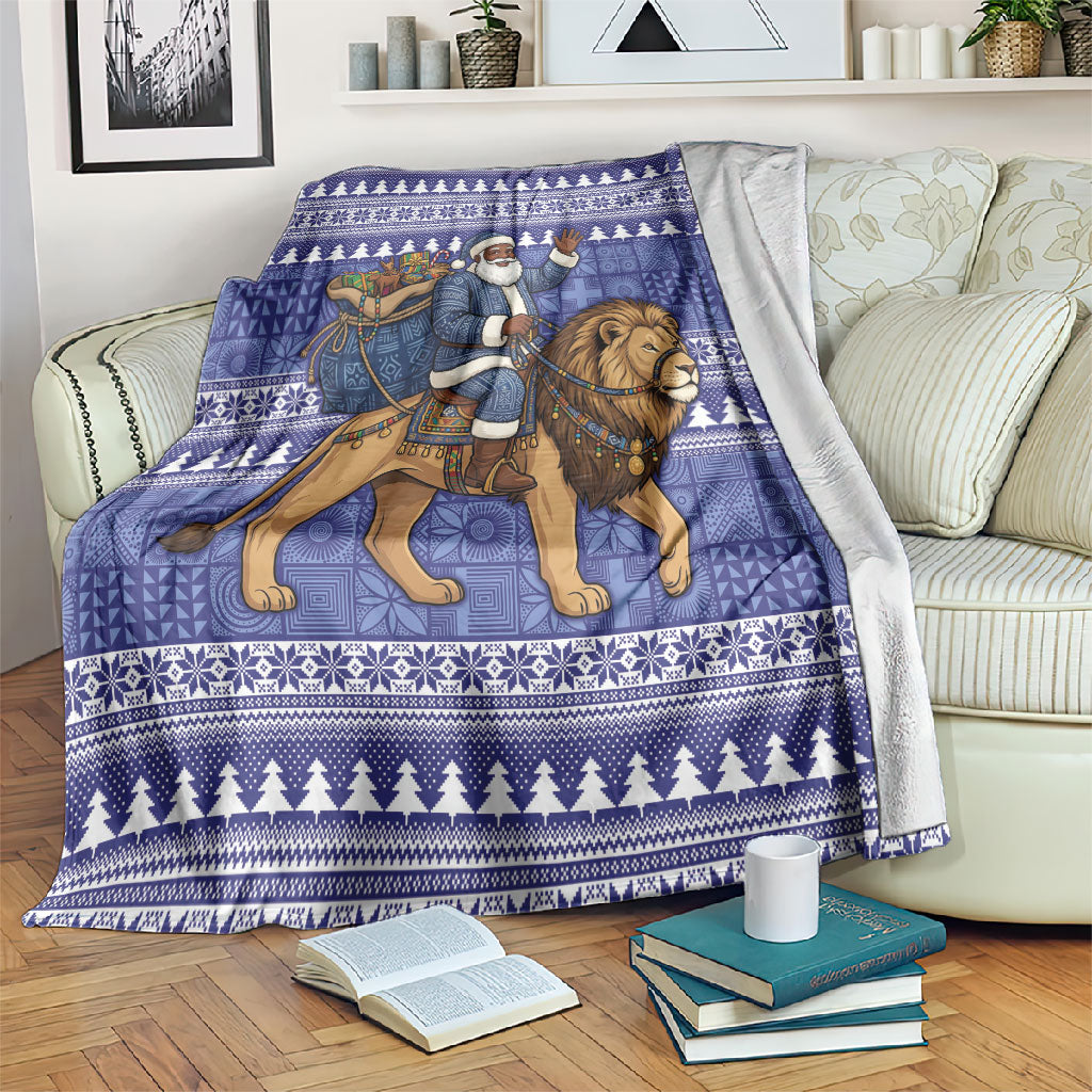Nigeria Christmas Santa West African Lion Blanket Adire Indigo Resist Dye Motifs