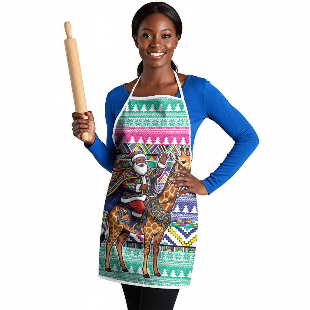 South Africa Christmas Santa Giraffe Apron Ndebele Geometric Patterns