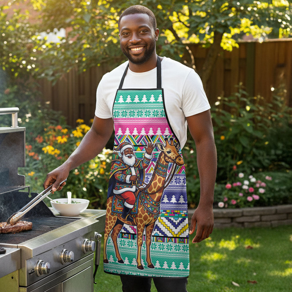 South Africa Christmas Santa Giraffe Apron Ndebele Geometric Patterns