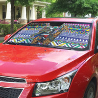 South Africa Christmas Santa Giraffe Auto Sun Shade Ndebele Geometric Patterns