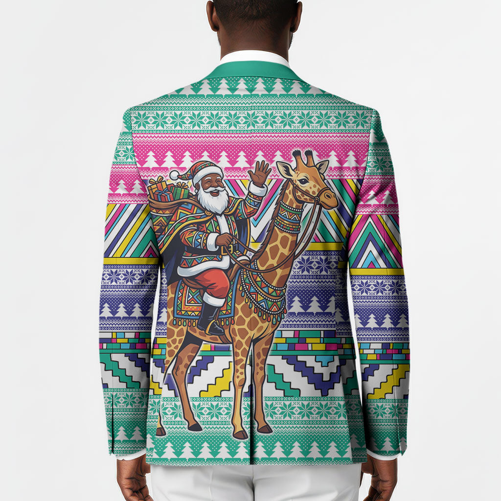 South Africa Christmas Santa Giraffe Blazer Ndebele Geometric Patterns