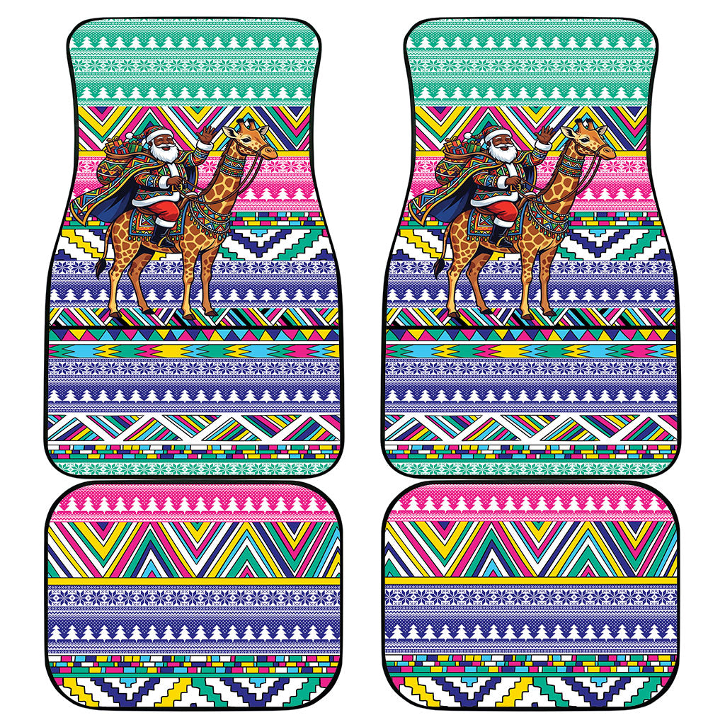 South Africa Christmas Santa Giraffe Car Mats Ndebele Geometric Patterns
