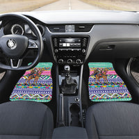 South Africa Christmas Santa Giraffe Car Mats Ndebele Geometric Patterns