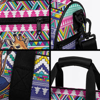 South Africa Christmas Santa Giraffe Duffle Bag Ndebele Geometric Patterns