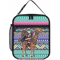South Africa Christmas Santa Giraffe Lunch Bag Ndebele Geometric Patterns