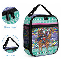 South Africa Christmas Santa Giraffe Lunch Bag Ndebele Geometric Patterns