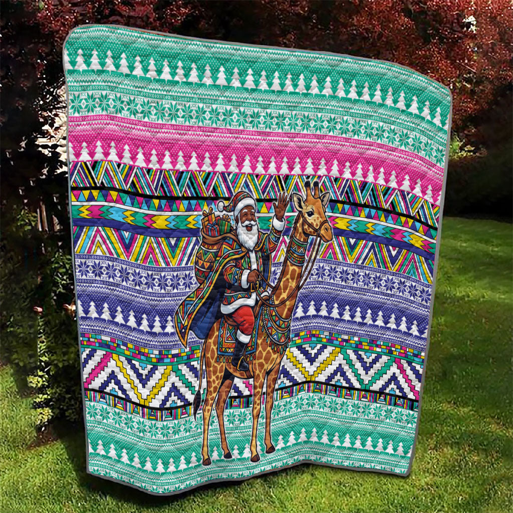 South Africa Christmas Santa Giraffe Quilt Ndebele Geometric Patterns