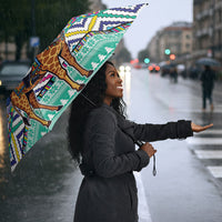 South Africa Christmas Santa Giraffe Umbrella Ndebele Geometric Patterns