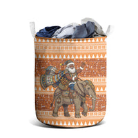 Cote d’Ivoire Christmas Santa Elephant Laundry Basket Baoule Woven Inspired