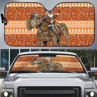 Cote d’Ivoire Christmas Santa Elephant Auto Sun Shade Baoule Woven Inspired