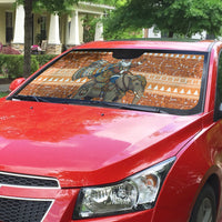 Cote d’Ivoire Christmas Santa Elephant Auto Sun Shade Baoule Woven Inspired