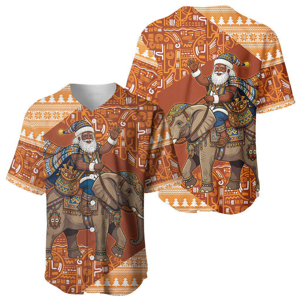 Cote d’Ivoire Christmas Santa Elephant Baseball Jersey Baoule Woven Inspired