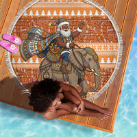 Cote d’Ivoire Christmas Santa Elephant Beach Blanket Baoule Woven Inspired