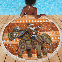 Cote d’Ivoire Christmas Santa Elephant Beach Blanket Baoule Woven Inspired