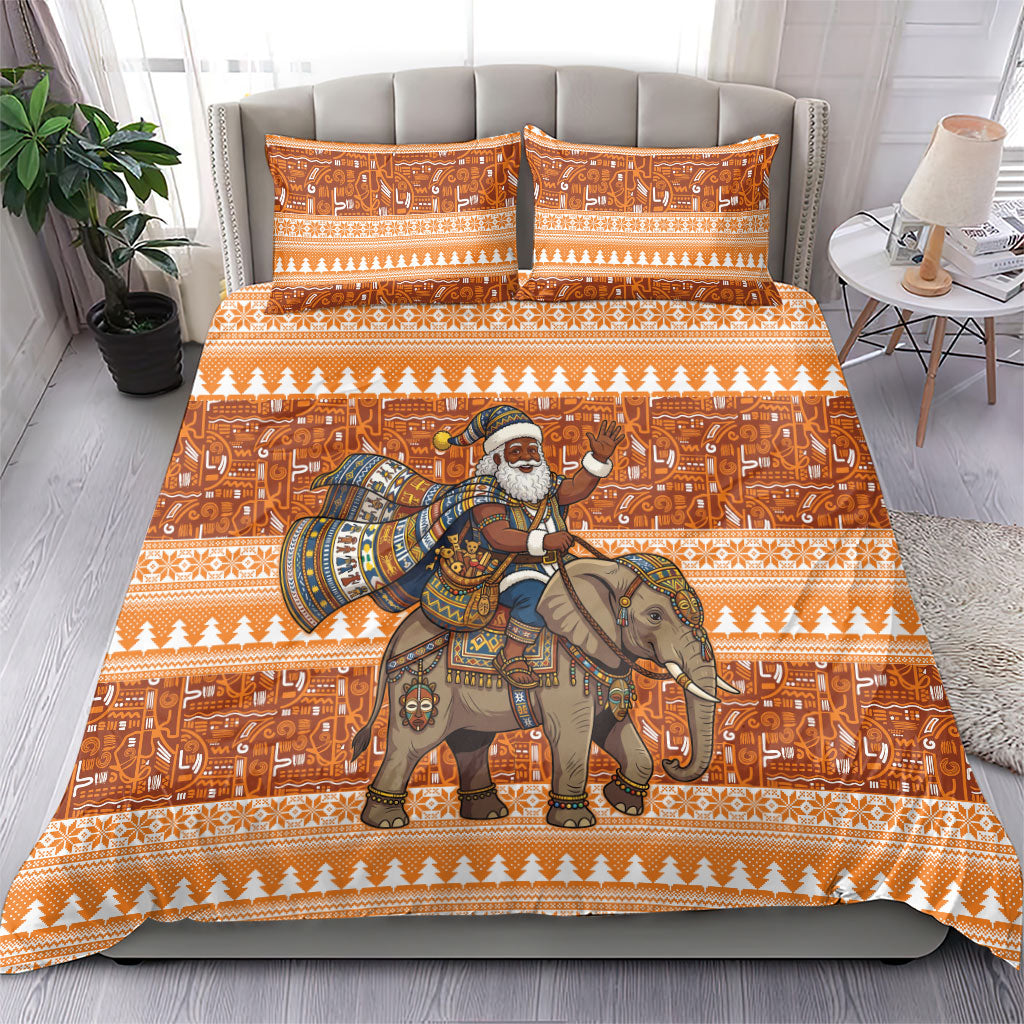 Cote d’Ivoire Christmas Santa Elephant Bedding Set Baoule Woven Inspired
