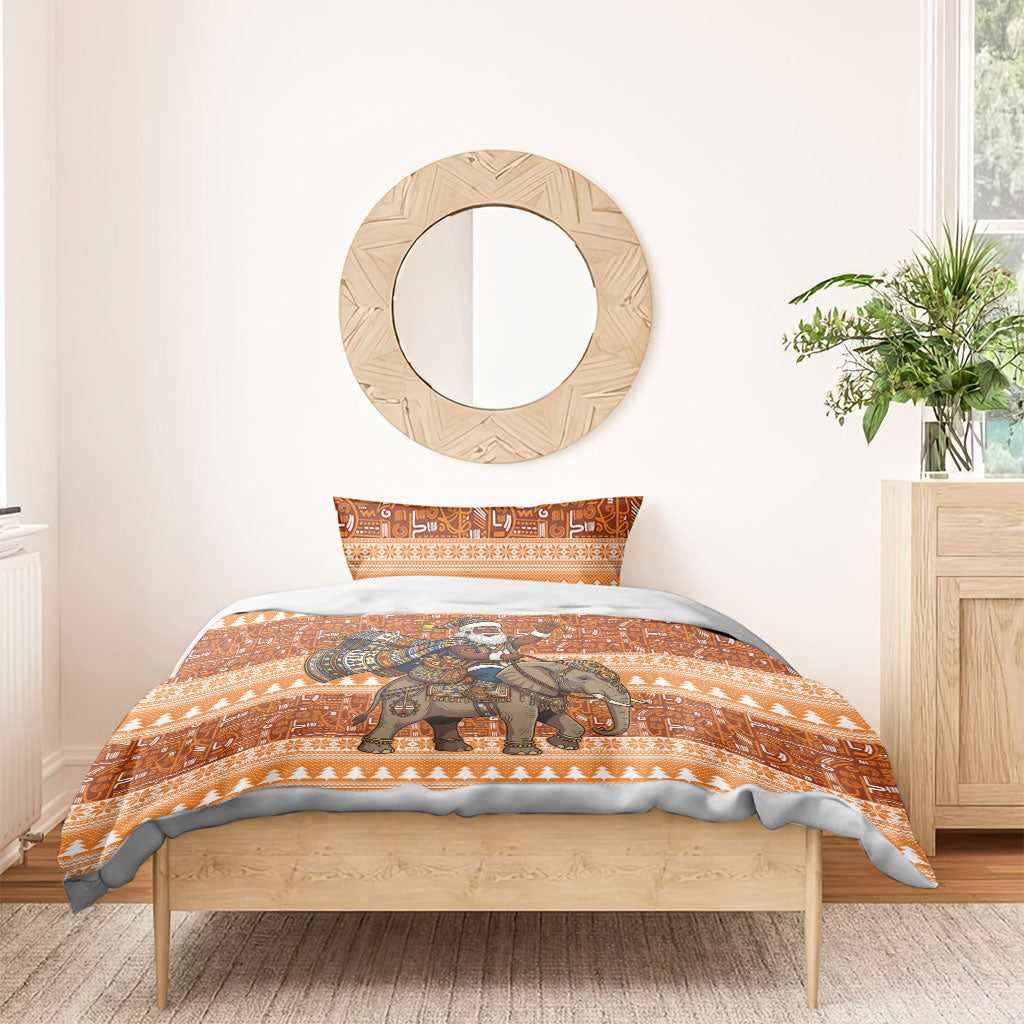 Cote d’Ivoire Christmas Santa Elephant Bedding Set Baoule Woven Inspired