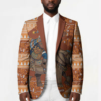 Cote d’Ivoire Christmas Santa Elephant Blazer Baoule Woven Inspired