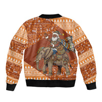 Cote d’Ivoire Christmas Santa Elephant Bomber Jacket Baoule Woven Inspired