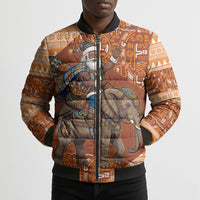 Cote d’Ivoire Christmas Santa Elephant Bomber Puffer Jacket Baoule Woven Inspired