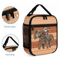 Cote d’Ivoire Christmas Santa Elephant Lunch Bag Baoule Woven Inspired