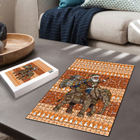 Cote d’Ivoire Christmas Santa Elephant Puzzle Baoule Woven Inspired