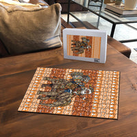 Cote d’Ivoire Christmas Santa Elephant Puzzle Baoule Woven Inspired