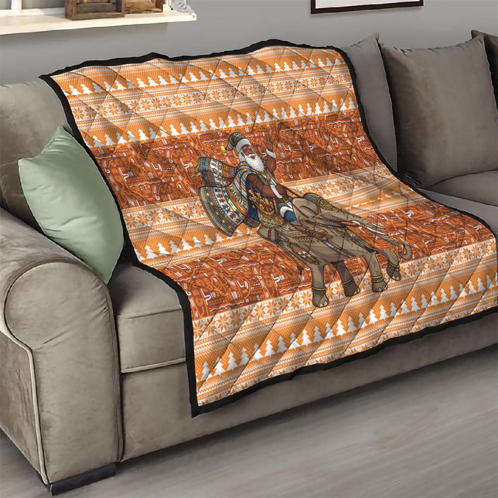 Cote d’Ivoire Christmas Santa Elephant Quilt Baoule Woven Inspired