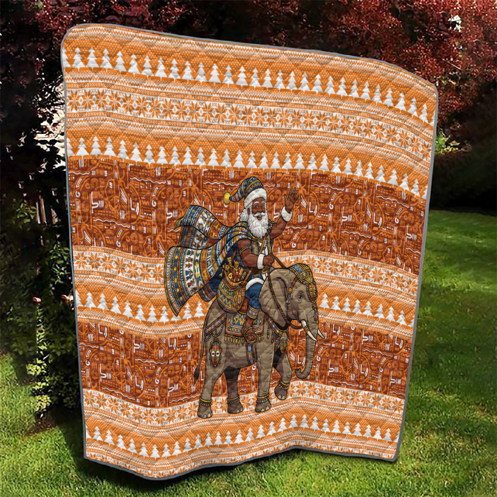 Cote d’Ivoire Christmas Santa Elephant Quilt Baoule Woven Inspired