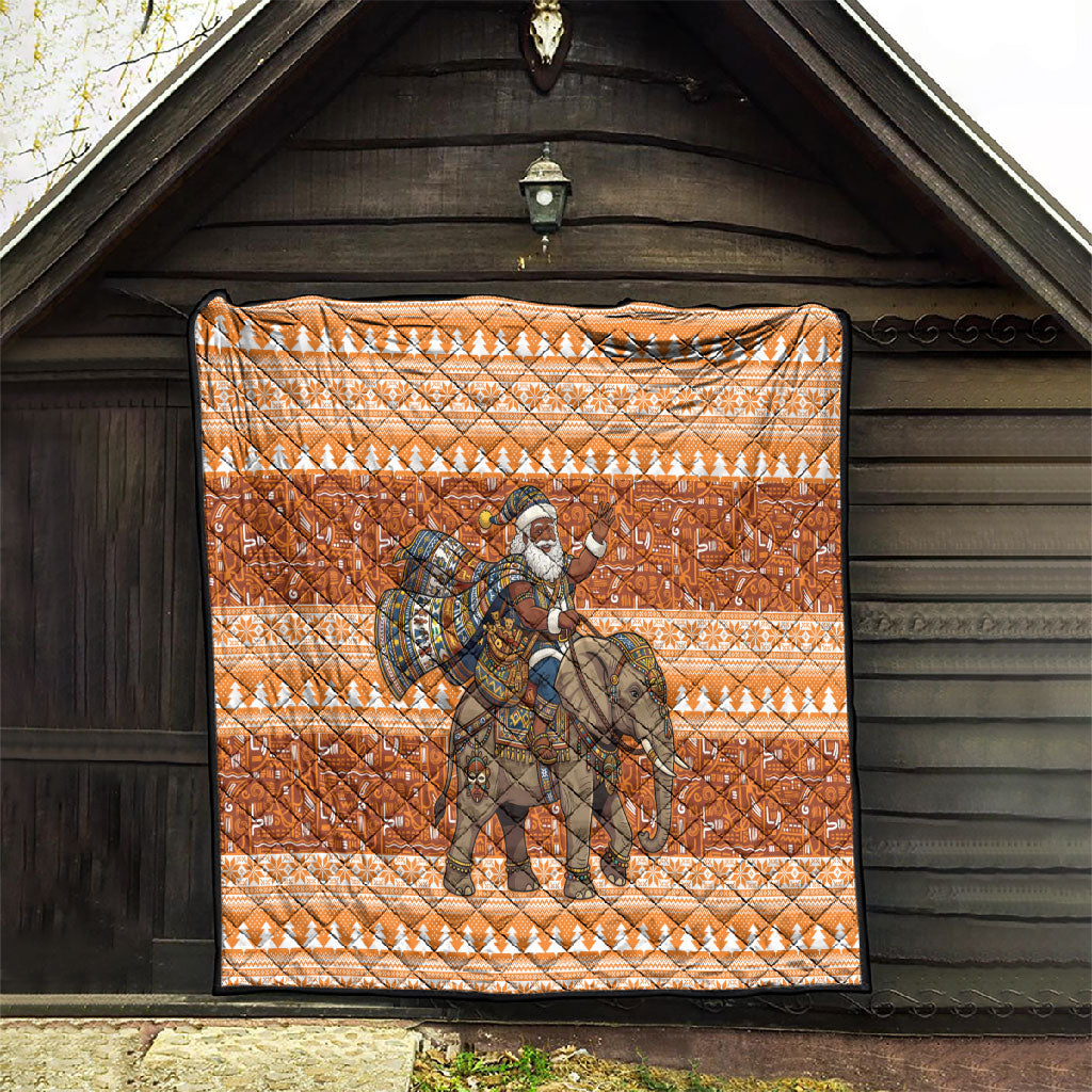 Cote d’Ivoire Christmas Santa Elephant Quilt Baoule Woven Inspired
