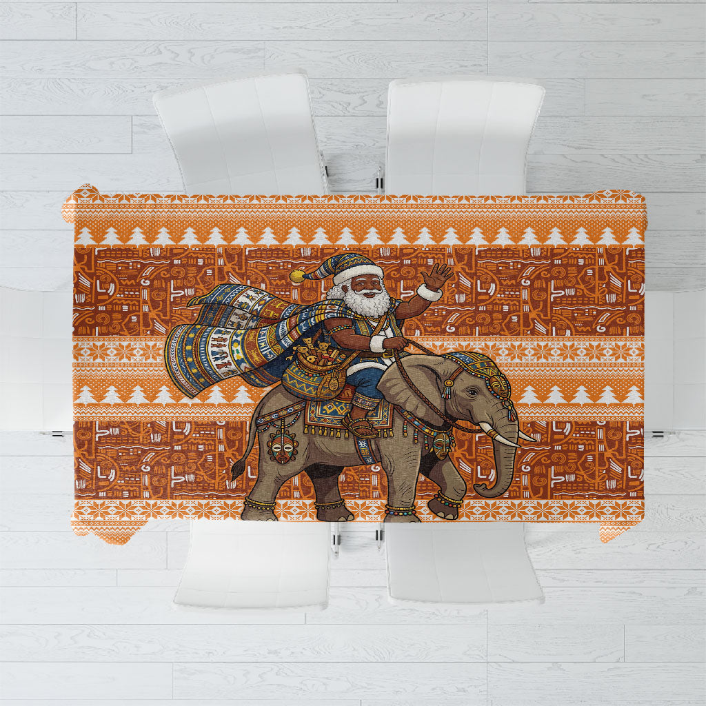 Cote d’Ivoire Christmas Santa Elephant Tablecloth Baoule Woven Inspired