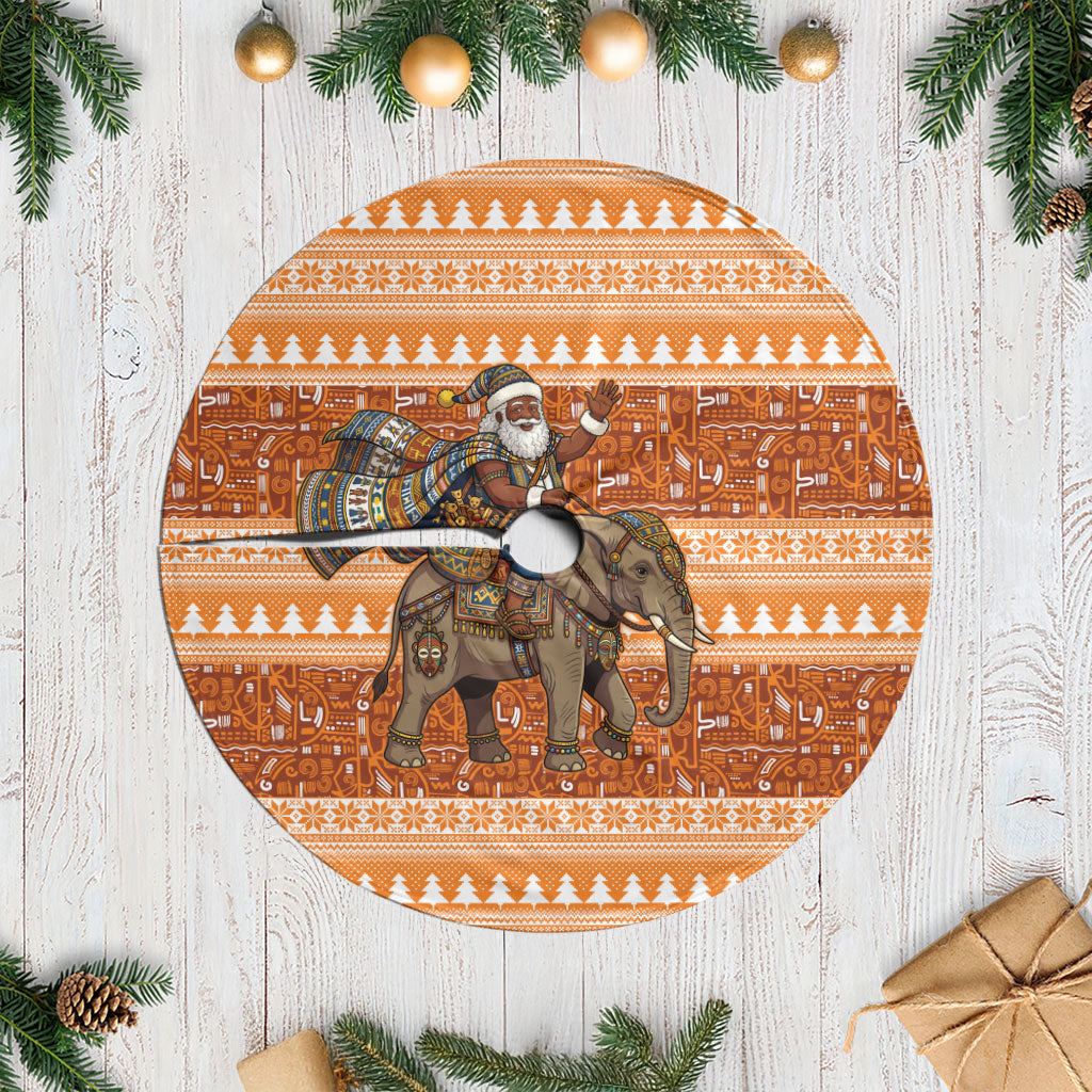 Cote d’Ivoire Christmas Santa Elephant Tree Skirt Baoule Woven Inspired
