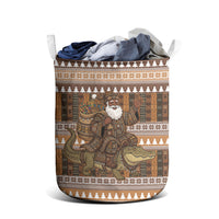 Mali Christmas Santa Nile Crocodile Laundry Basket Bogolanfini Mudcloth Inspired