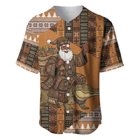 Mali Christmas Santa Nile Crocodile Baseball Jersey Bogolanfini Mudcloth Inspired