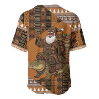 Mali Christmas Santa Nile Crocodile Baseball Jersey Bogolanfini Mudcloth Inspired