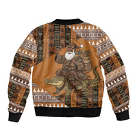 Mali Christmas Santa Nile Crocodile Bomber Jacket Bogolanfini Mudcloth Inspired