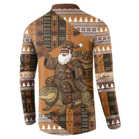Mali Christmas Santa Nile Crocodile Button Sweatshirt Bogolanfini Mudcloth Inspired