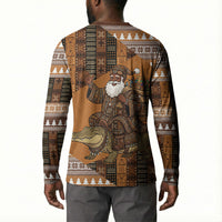 Mali Christmas Santa Nile Crocodile Button Sweatshirt Bogolanfini Mudcloth Inspired